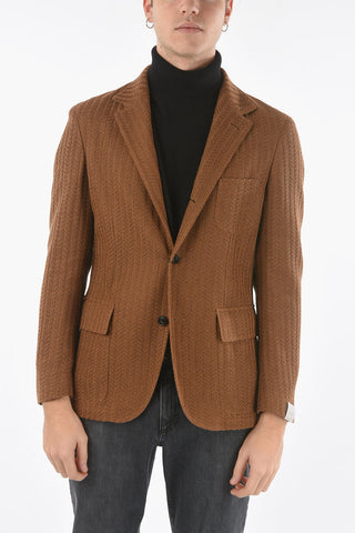 Unlined Wool Blazer with Flap Pocket and Side Vents