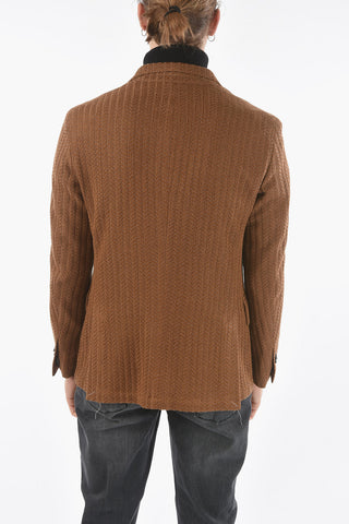 Unlined Wool Blazer with Flap Pocket and Side Vents