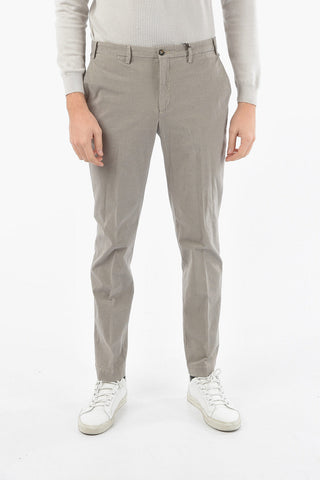 CC COLLECTION Micro Houndstooth Stretch Cotton Chino Pants