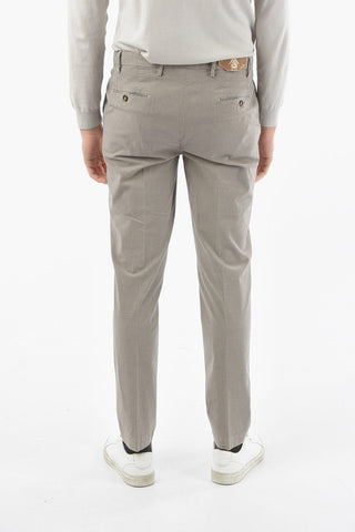 CC COLLECTION Micro Houndstooth Stretch Cotton Chino Pants