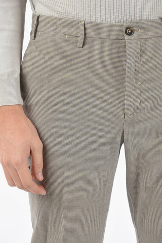 CC COLLECTION Micro Houndstooth Stretch Cotton Chino Pants