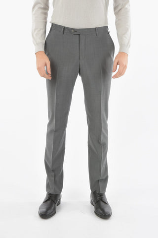 Mohair ACADEMY CERIMONIA Mid-rise Waist Plain Hem Trousers