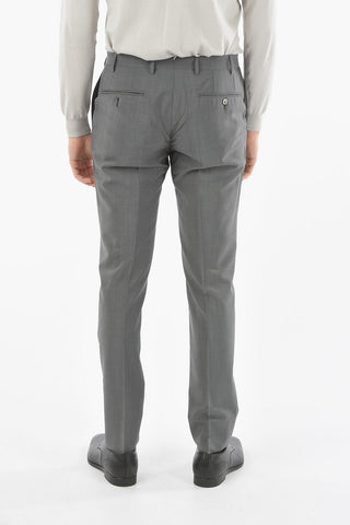Mohair ACADEMY CERIMONIA Mid-rise Waist Plain Hem Trousers