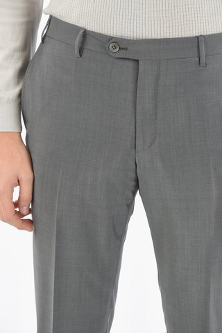 Mohair ACADEMY CERIMONIA Mid-rise Waist Plain Hem Trousers