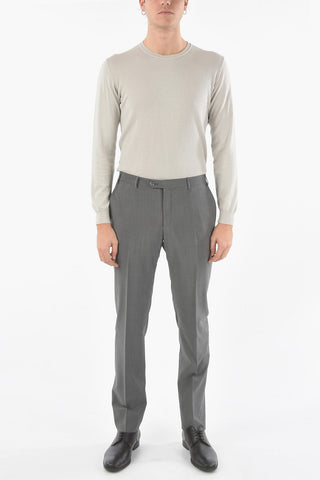 Mohair ACADEMY CERIMONIA Mid-rise Waist Plain Hem Trousers