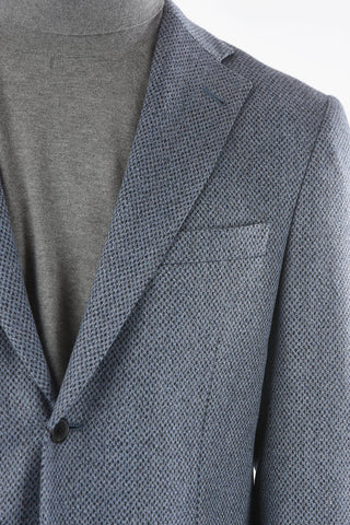 Giacca Foderata Motivo Hopsack con Revers Classico