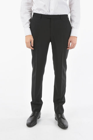 Virgin Wool and Mohair ACADEMY CERIMONIA Elegant Pants With Belt Loops