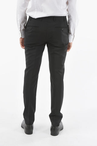 Virgin Wool and Mohair ACADEMY CERIMONIA Elegant Pants With Belt Loops