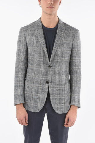 Checked GATE Lined Blazer with Patch Pockets