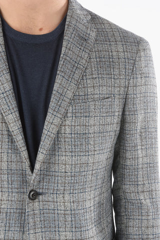 Checked GATE Lined Blazer with Patch Pockets