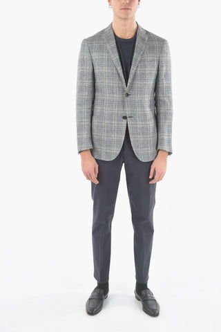 Checked GATE Lined Blazer with Patch Pockets