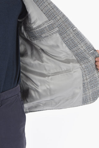 Checked GATE Lined Blazer with Patch Pockets