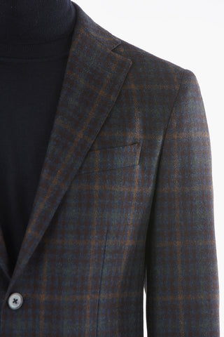 CC COLLECTION Half-Lined Windowpane Check Blazer with Welt Pocket
