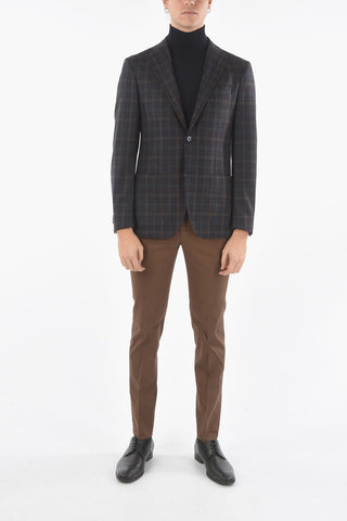 CC COLLECTION Half-Lined Windowpane Check Blazer with Welt Pocket