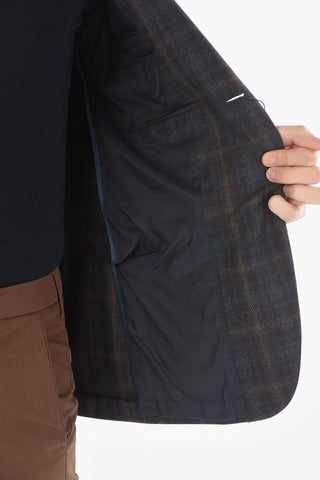 CC COLLECTION Half-Lined Windowpane Check Blazer with Welt Pocket