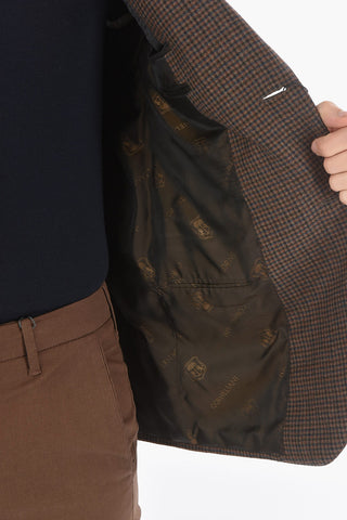 ACADEMY Lined Tattersall Blazer with Peak Lapel