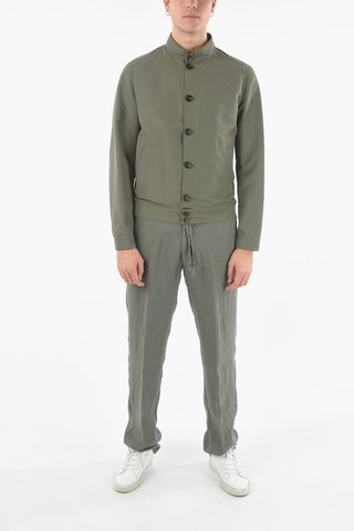 Cotton-Blend Jacket WALT with Front Button Closure