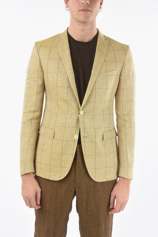 CC COLLECTION Blazer a 2 bottoni RIGHT Windowpane Check con Tasca con Aletta