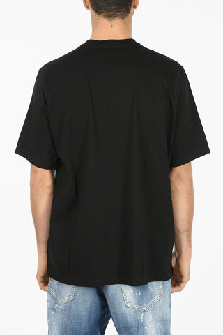 Crew Neck WAVES LOGO Slouch Fit T-Shirt