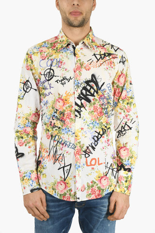 Standard Collar FLORAL GRAFFITI Shirt