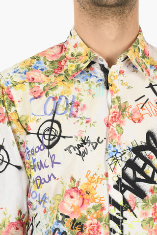 Standard Collar FLORAL GRAFFITI Shirt