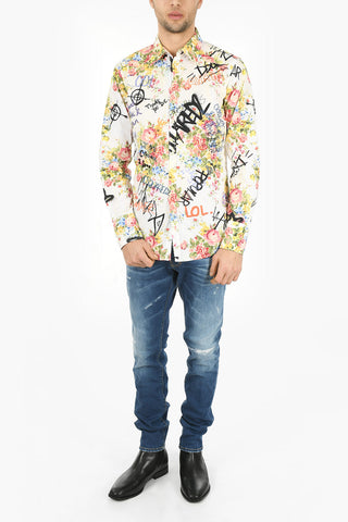 Standard Collar FLORAL GRAFFITI Shirt