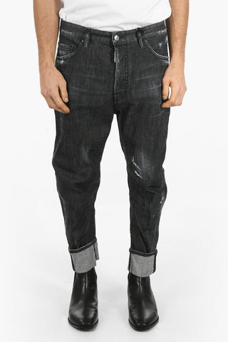 Cuffed Hem Stretch Denim COMBAT Jeans 17cm