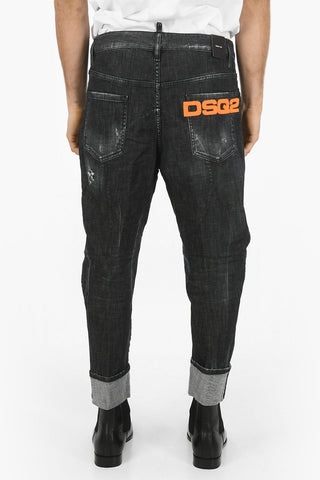 Cuffed Hem Stretch Denim COMBAT Jeans 17cm