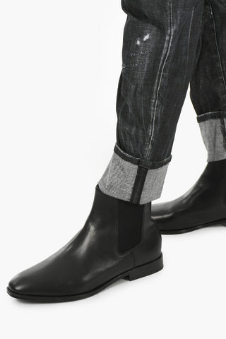 Cuffed Hem Stretch Denim COMBAT Jeans 17cm