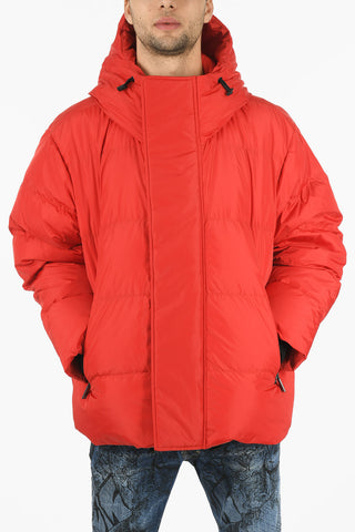 Front Zipped Puffer Down Jacket with Hood