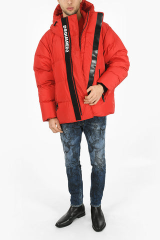 Front Zipped Puffer Down Jacket with Hood