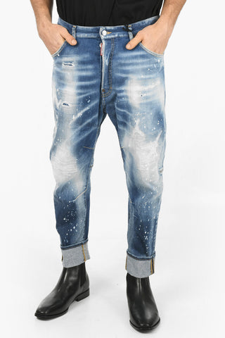 Jeans COMBAT in Denim Stretch ad Orlo con Risvolto 17cm