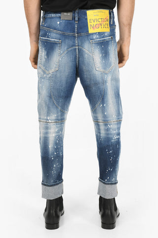 Jeans COMBAT in Denim Stretch ad Orlo con Risvolto 17cm