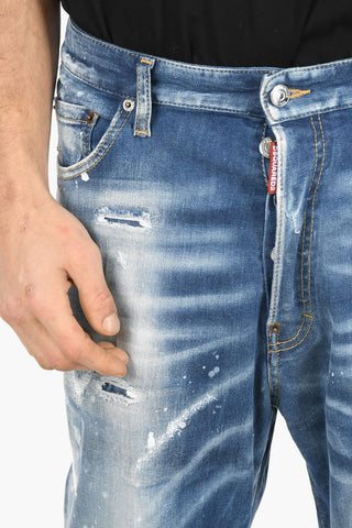 Jeans COMBAT in Denim Stretch ad Orlo con Risvolto 17cm