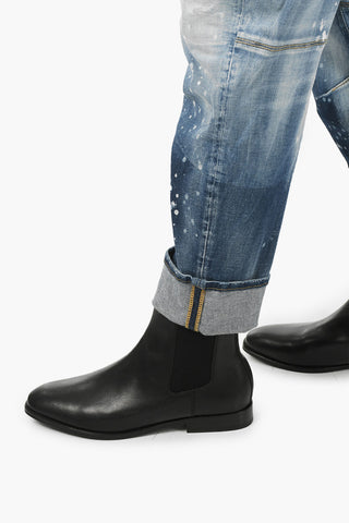 Jeans COMBAT in Denim Stretch ad Orlo con Risvolto 17cm