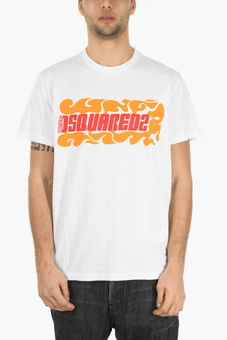 Crew Neck WAVES LOGO Straight Fit T-Shirt