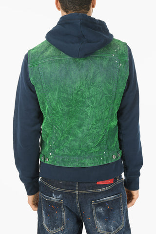Utility Pocketed Coated Denim Vest