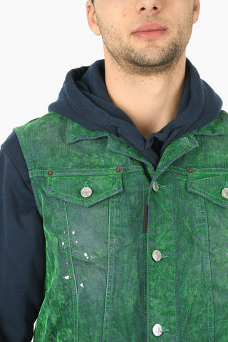 Utility Pocketed Coated Denim Vest