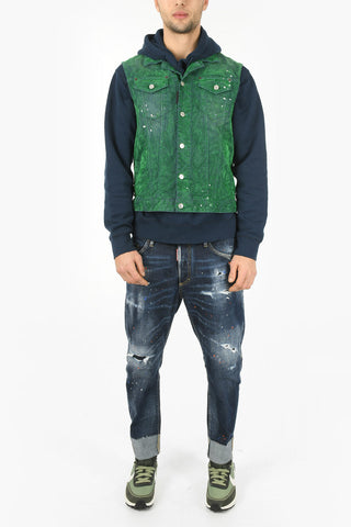 Utility Pocketed Coated Denim Vest