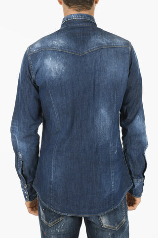 Breast-pocketed CLASSIC WESTERN Dèlavè Denim Shirt