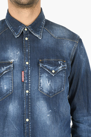Breast-pocketed CLASSIC WESTERN Dèlavè Denim Shirt