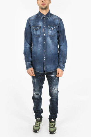 Breast-pocketed CLASSIC WESTERN Dèlavè Denim Shirt