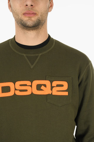 Crew Neck DSQ2 COOL FIT Front Logoed Sweatshirt