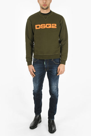 Crew Neck DSQ2 COOL FIT Front Logoed Sweatshirt