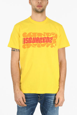 Crew Neck WAVES LOGO Straight Fit T-Shirt