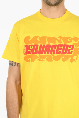 Crew Neck WAVES LOGO Straight Fit T-Shirt