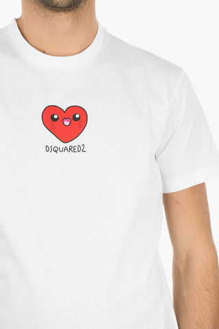 Crew Neck HEART Cotton T-Shirt