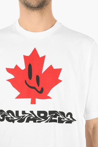 Crew Neck SMILING LEAF SLOUCH FIT Printed T-Shirt