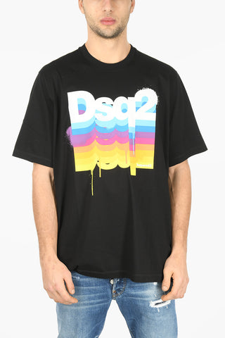 T-Shirt RAINBOW SLOUCH FIT con Logo Stampato