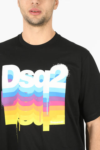 T-Shirt RAINBOW SLOUCH FIT con Logo Stampato